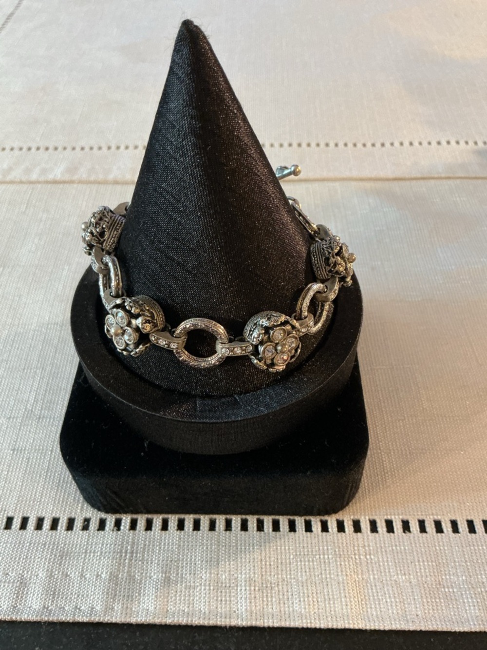 Sweet Romance Antique Silver Tone Toggle Bracelet